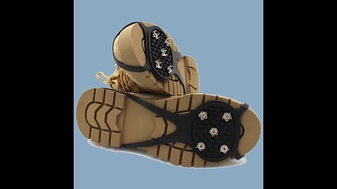 Winter Traction Crampons, with 5 Spikes Per Foot, for Icy City Sidewalks, Snowy Trail &More (1 Pair)