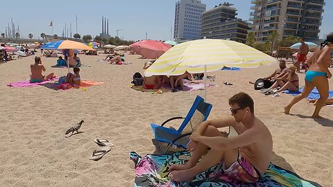 Barcelona Summer Beach Walk 11 July 2025 SUNNY DAY