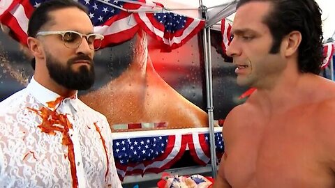 Ezekiel “Zekes up” and squirts Seth “Freakin” Rollins with ketchup: Raw, July 4, 2022 @wwefree