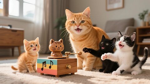 Mom Cat Crafts Music Box from Old Parts & Wood Soundly+Rescues Animals! Helps Kittens Sleep