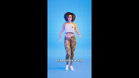 Animated girl dance trendy short clip