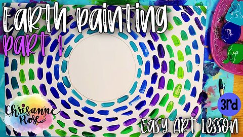 Cool Color Earth Painting Like Alma Thomas Part 1 - Easy Art Lesson for Homeschools and Classrooms