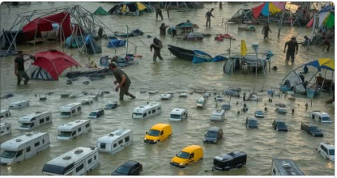 MORE Chaos at Burning Man! Torrential Rains Turn Playa Into Mud Pit - 70,000 Stranded