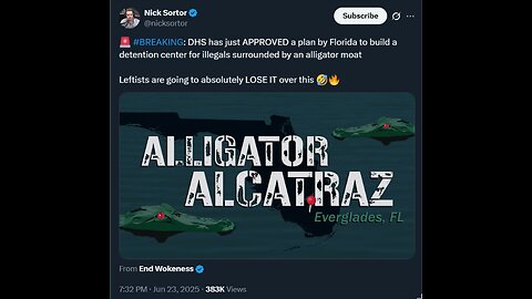 🚨 #BREAKING: DHS has just APPROVED a plan by Florida to build a detention center for illegals ...