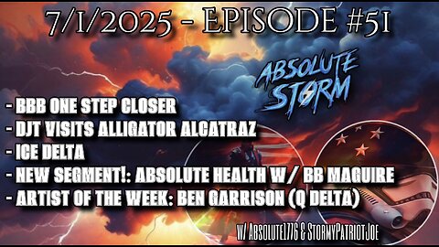 Absolute Storm Ep 51 7/1/2025 9pm EST BBB|ICE|Alligators|MAHA|AOTW