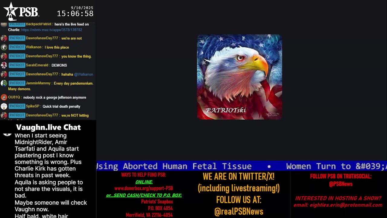 2025-09-10 15:02 EDT - The PATRIOTski Tavern: