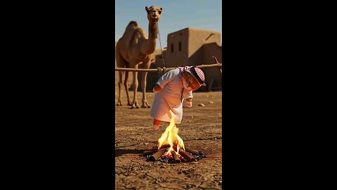 cat 🐈 & camel 🐪 fighting ai shorts