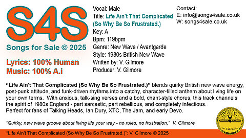 Life Ain't That Complicated (So Why Be So Frustrated.) (Key A) 119bpm (2025)