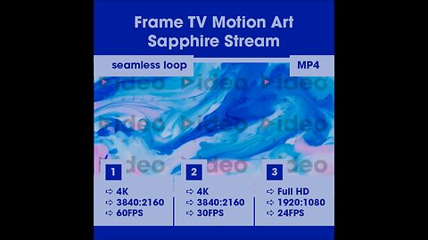 🔵Sapphire Stream • Frame TV Motion Art Home Office Spa • Low Stim • 4K Ambient Calm Modern