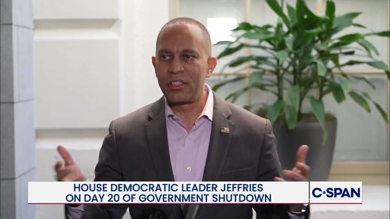 Rep Hakeem Jeffries Blames Trump For The Democrat Govt Shutdown