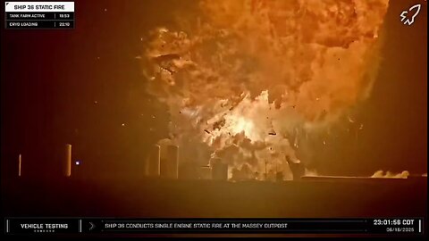 NOW - SpaceX Starship explodes during static fire test.