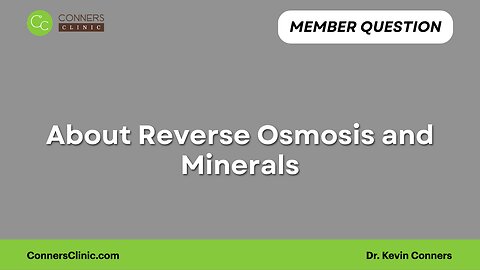 Reverse Osmosis and Minerals