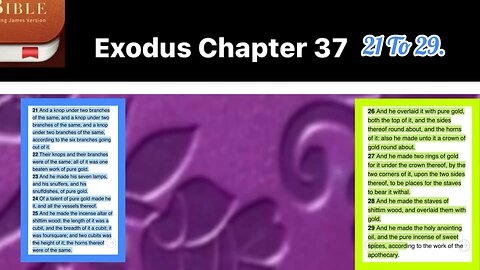 (Daily Bible Reading) Exodus Chapter 37:21 To 29 Old testament.