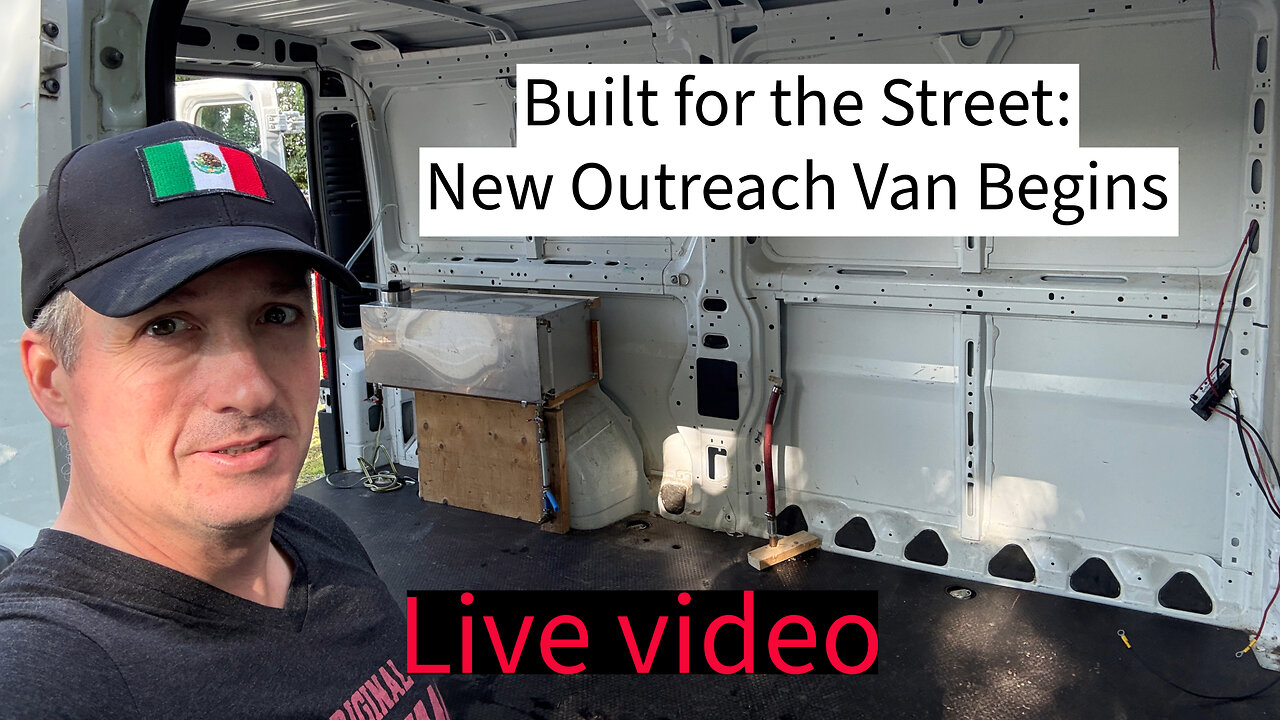Van Conversion into Vamper van build for street ministry outreach.