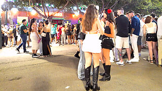 Spain 🇪🇸 🌟 Clubs, Disco & Party Vibes Malaga August Fair Walking