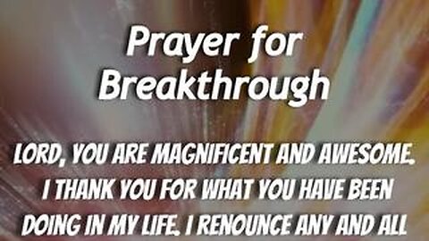 Prayer for Major Breakthrough