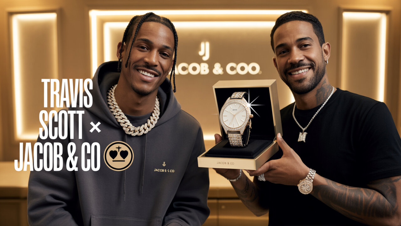 Travis Scott Receives Custom Jacob & Co Watch from Jacob Arabo Himself ⌚🔥