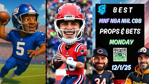 Best Monday Night Football Picks | Giants vs Patriots | NFL Best Bets and Player Props | NBA PICKS