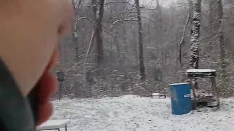 Canik TTI playing in the snow-