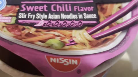 Trying Some CUP STIR FRY. Sweet Chili Flavor Stir Fry Style Asian Noodles in Sauce ไปปปปย