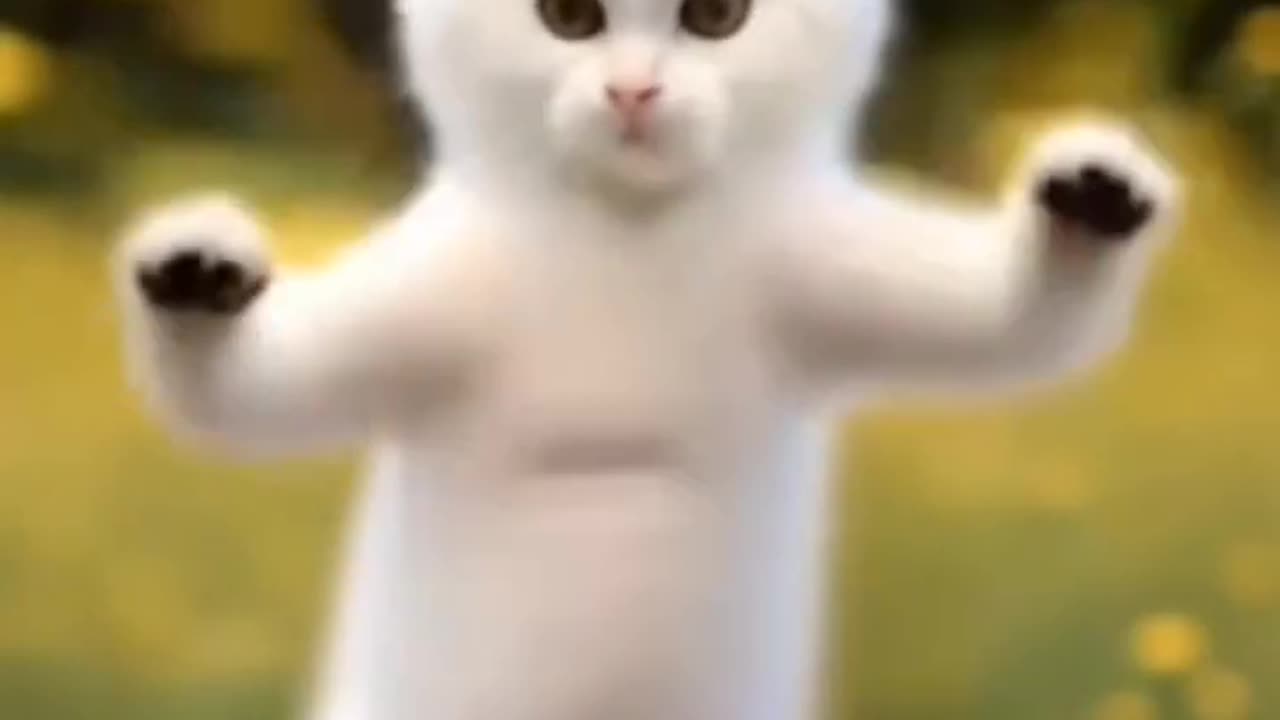 The cat is dancing