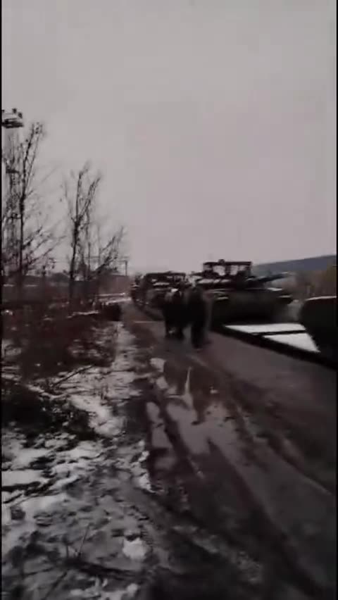 Echelon of T-72B3M tanks, model 2024