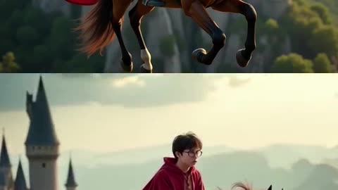 Harry Potter voando em um cavalo mágico E VASSOURA VOADORA.mp4