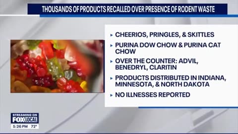 Nearly 2,000 products were recalled after inspectors found rodent and bird contamination