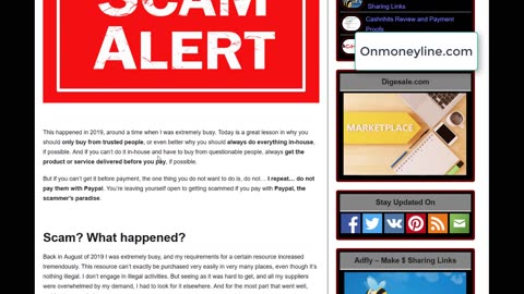 Selling online, Paypal and Scams Part 4 - Onmoneyline