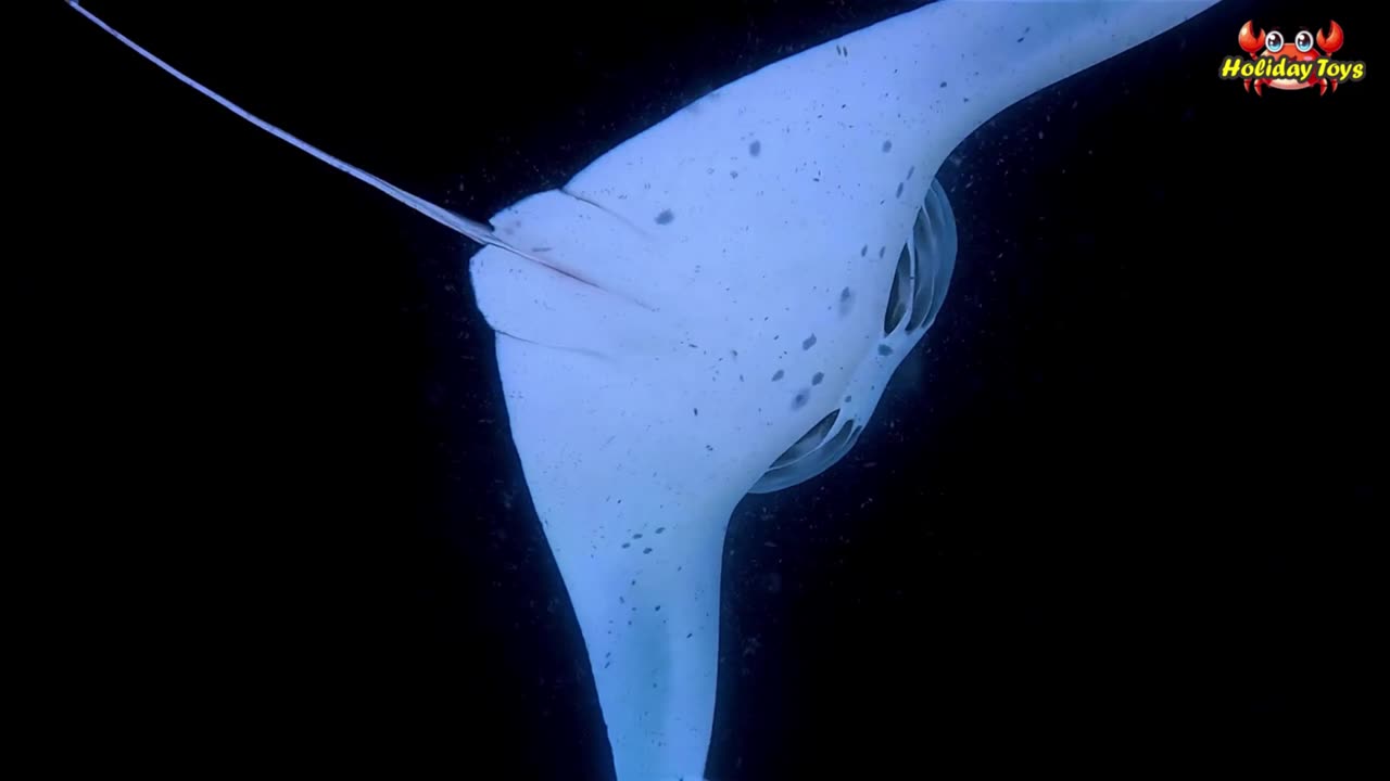 Manta Rays Circle the Seabed Looking for Crabs for Lunch