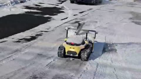 BLOWBOT5000 Services a Home Driveway after a Winter Storm