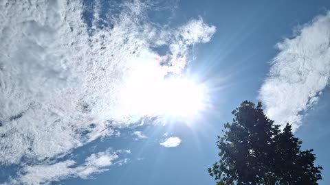 The white sun and it's blue hue becomes a blue glare when zoomed in