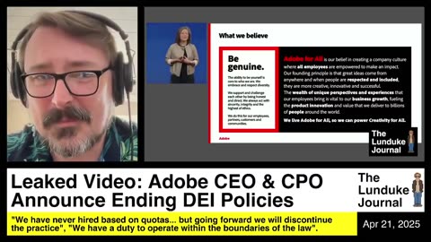 The Lunduke Journal - Leaked Video： Adobe CEO & CPO Announce Ending DEI Policies