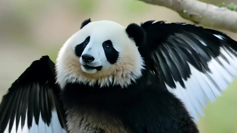 PandaBird 😱🥰😍 #panda #fyp #bird #cute #viral