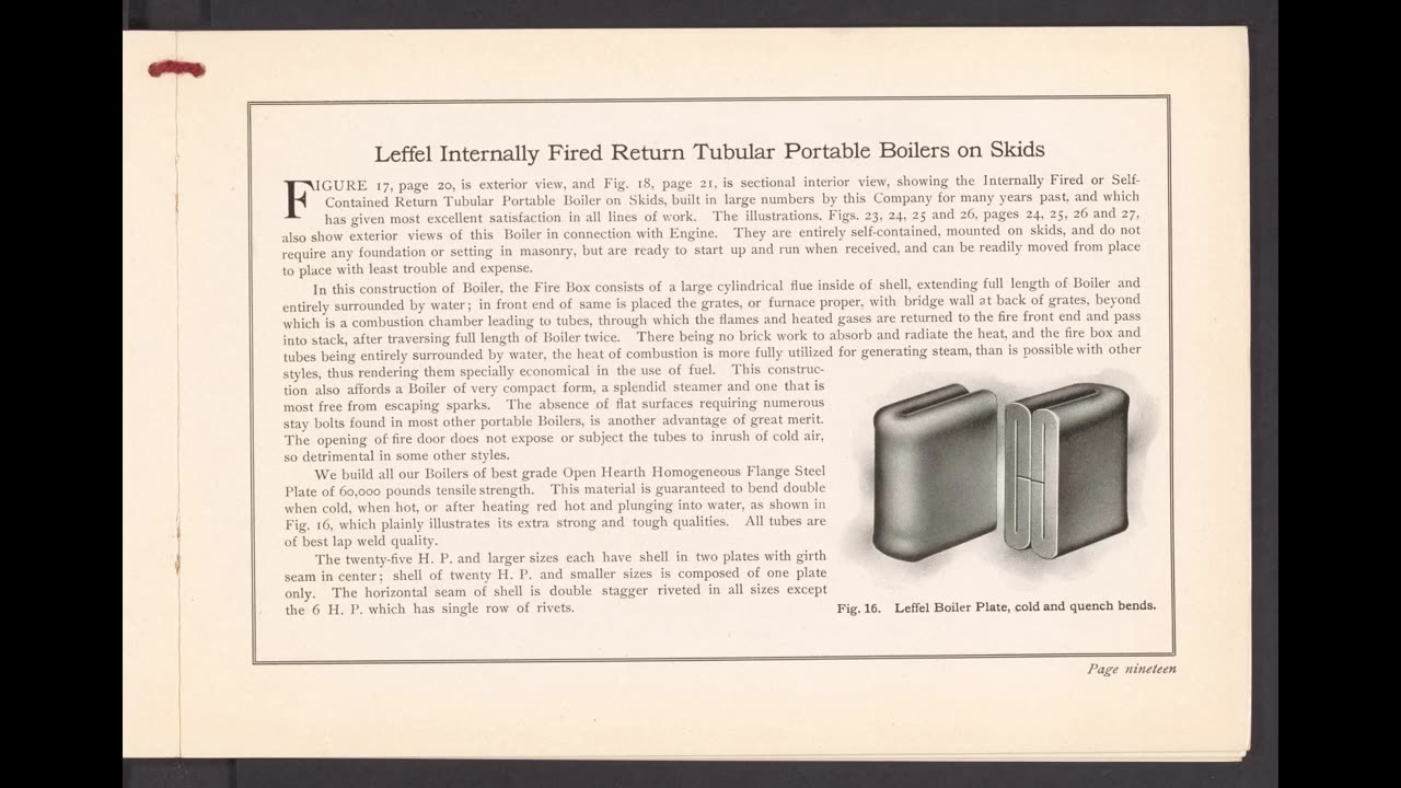 1904 Leffel Engines and Boilers catalog No Sound, Historical Reference