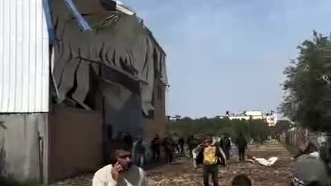 Israeli occupation forces targeted a land near Al-Aqsa Hospital in Deir el-Balah, central Gaza