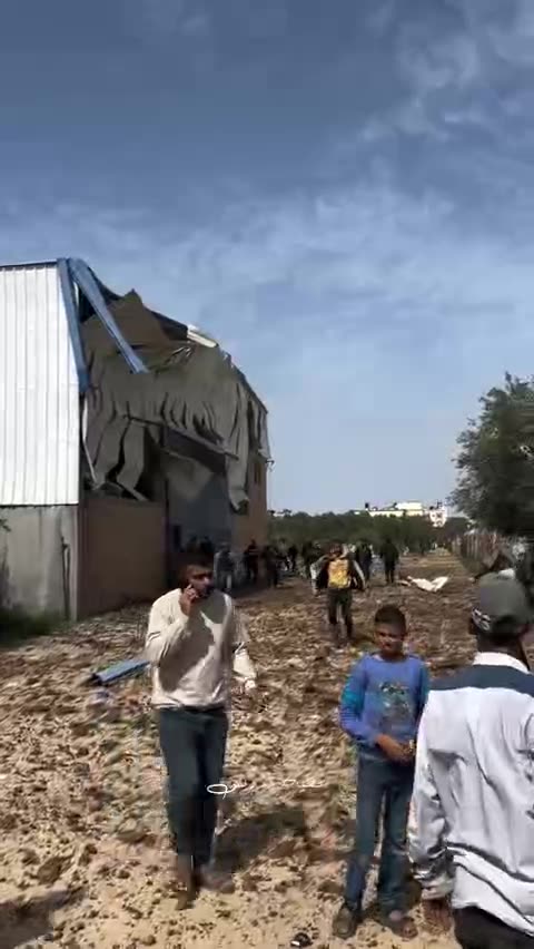 Israeli occupation forces targeted a land near Al-Aqsa Hospital in Deir el-Balah, central Gaza