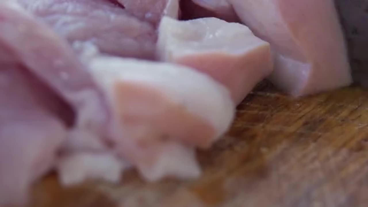 Cooking meat soup with eggplant