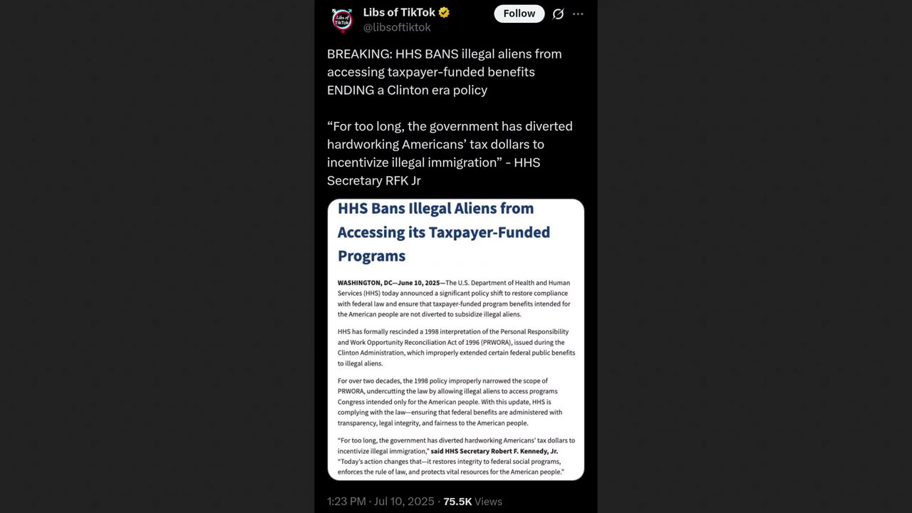 HHS Bans Invaders From Taxpayer Funded Benefits - Finally Good Nationalism?
