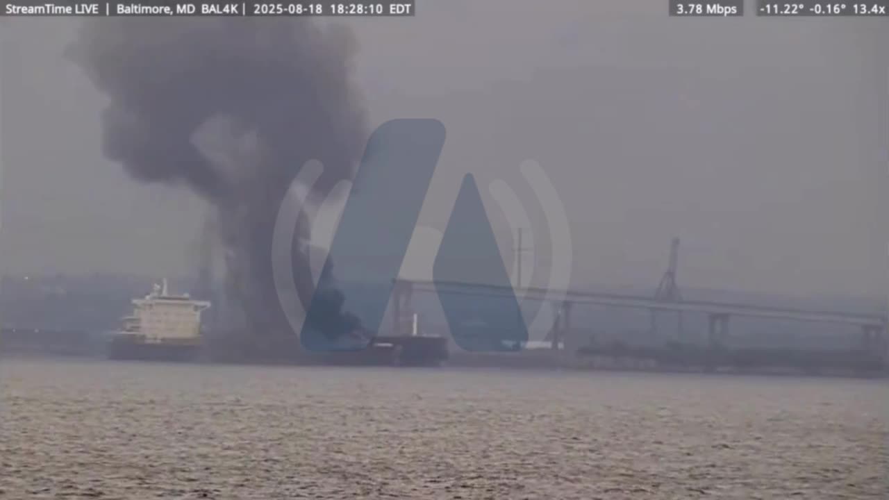 USA / Cargo ship explodes at Baltimore port"