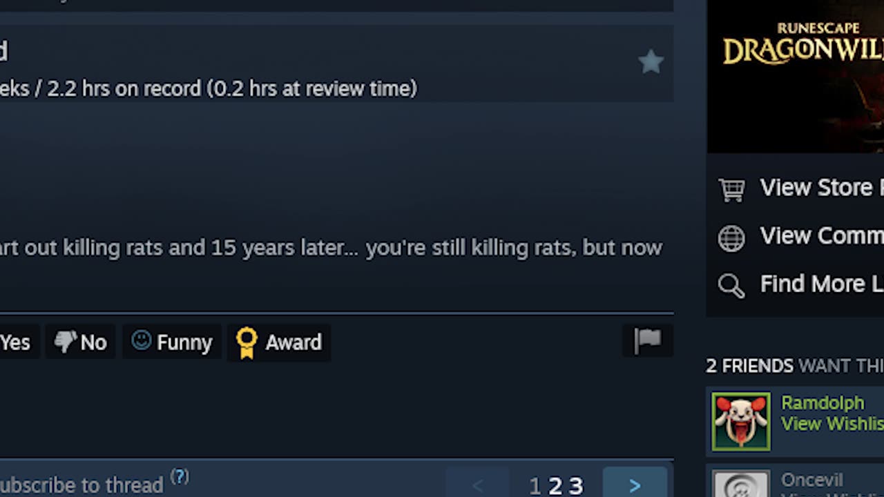 RuneScape Dragonwilds Steam Review