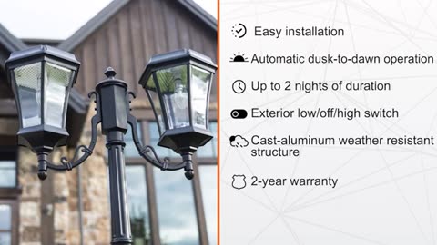 Victorian Bulb Solar Lamp Post – Double Lamps Solar Lights for Any Outdoor Setting