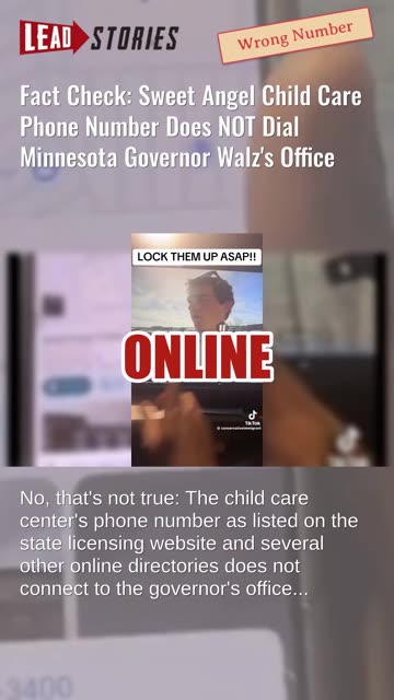 Fact Check: Sweet Angel Child Care Phone Number Does NOT Dial Minnesota Governor Walz's Office