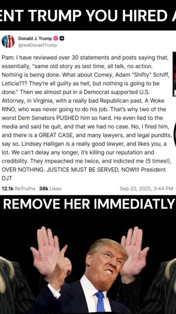 REMOVE PAM BONDI !!!!! NOT ONE ARREST!!!!!