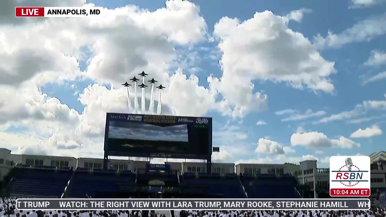 WATCH: The Blue Angels Fly-Over at the USNA Commencement Ceremony - 5/23/25