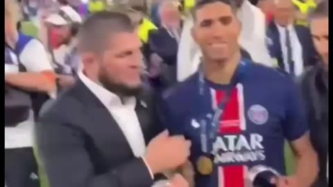 Khabib With Hakimi At Champions League Final
