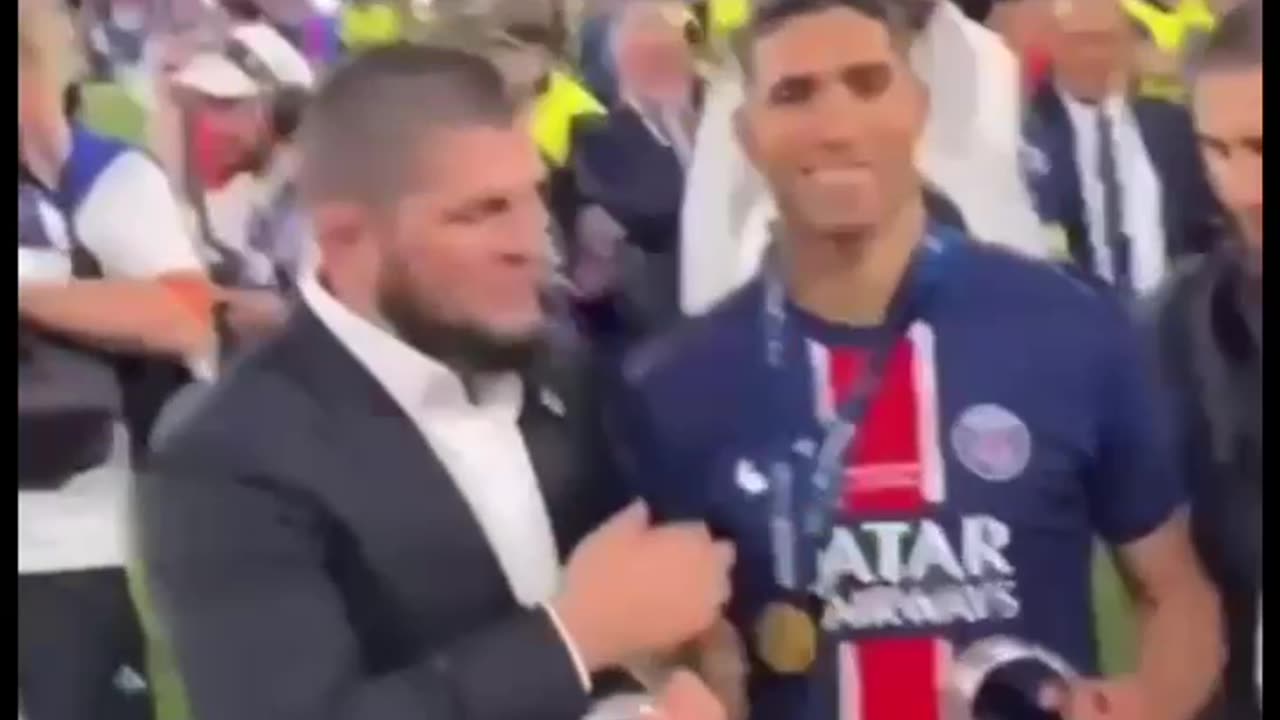 Khabib With Hakimi At Champions League Final