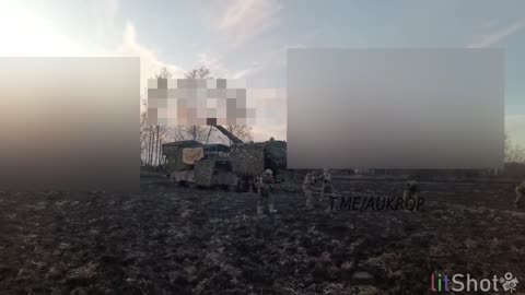 Work of the new 2S44 Giatsint-K with additional protection.