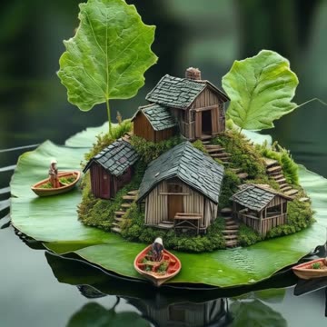 🌱 Tiny Floating World: A Whole Life on a Single Leaf! 🌊