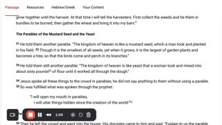 from Matt 13 The Parable of the Mustard Seed and the Yeast